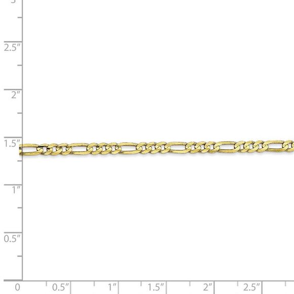 3mm, 10k Yellow Gold, Concave Figaro Chain Necklace, 22 Inch - Picture 5 of 8